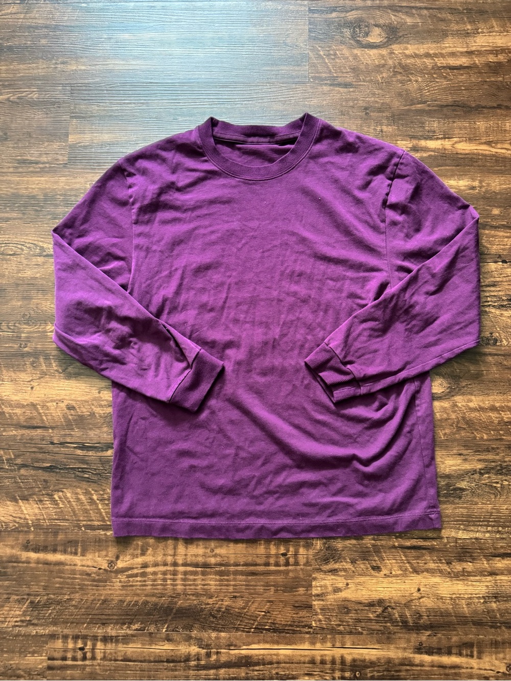lululemon athletica Heavyweight Cotton Jersey Long Sleeve T-Shirt in Plum